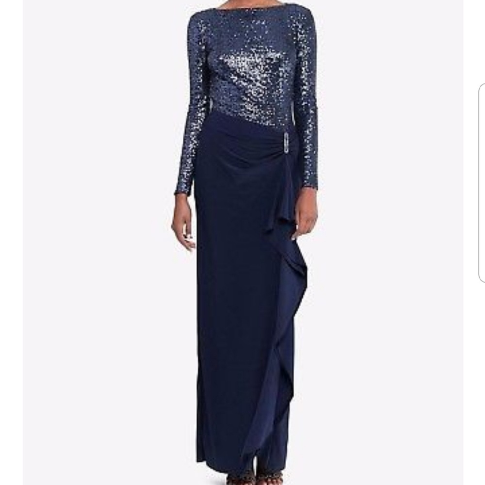 Ralph Lauren blue sequin gown